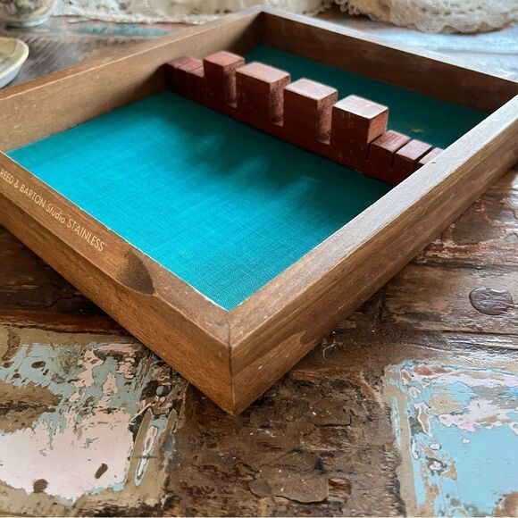 Reed & Barton MCM Studio Stainless Flatware Wooden Tray - Picture 5 of 7